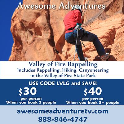 Awesome Adventures - Awesome Tour Discounts - Valley of Fire Rappelling. Save $30 per person when you book 2 people.