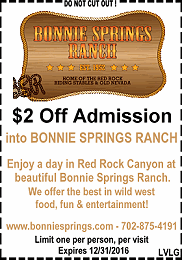 Get two dollars off admission into Bonnie Springs Ranch