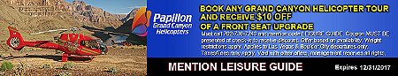 $10 Off a front seat upgrade when booking a Grand Canyon helicopter tour with Papillon Heliopters