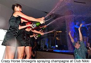 Crazy Horse Showgirls Pop Champagne at Club Nikki