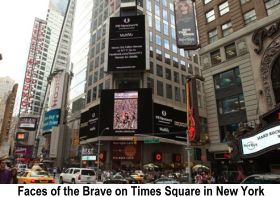 Faces of the Brave on Times Square